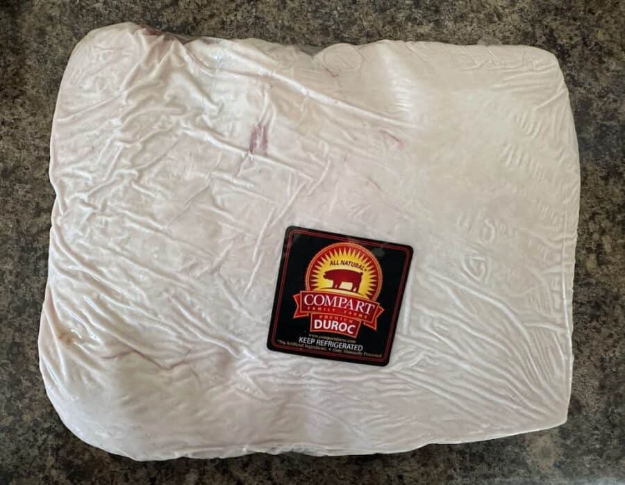 Compart Duroc 1/3 Pork Belly Skinless Square Cut